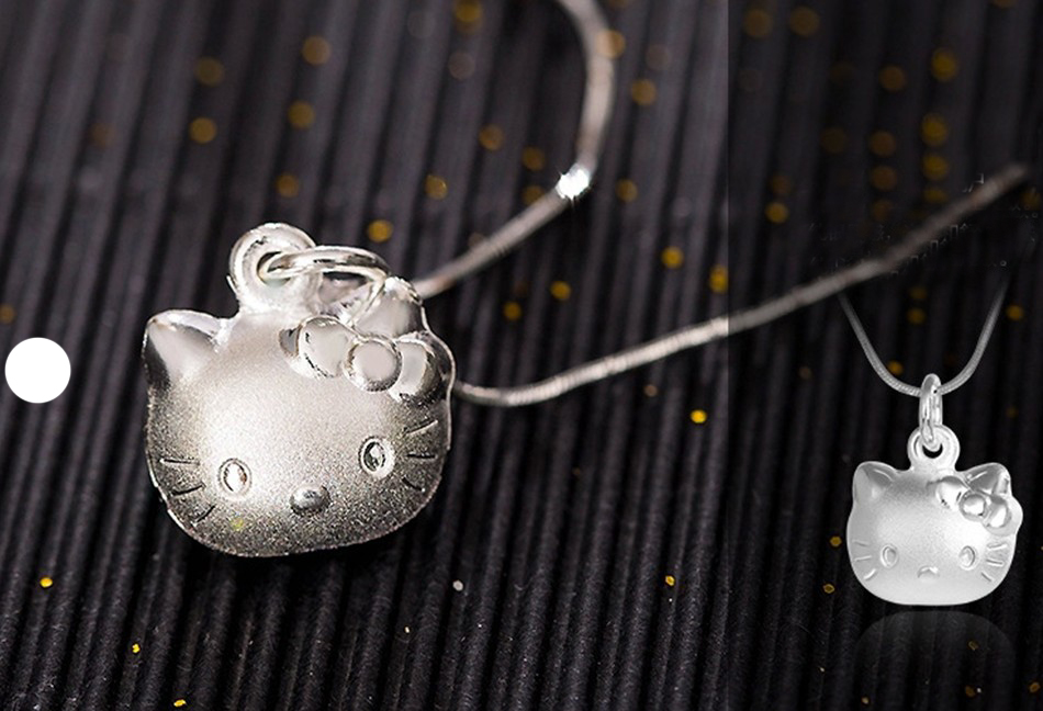 SS11042 Hello kitty S925 sterling silver necklace
